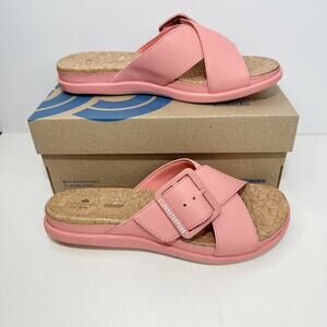 Clarks Cloudstepper Step June Shell Coral Slide Sandal Women 7M NIB